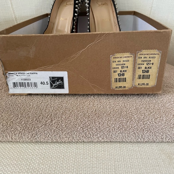 CHRISTIAN LOUBOUTIN BIANCA SHOES BLACK-SILVER SIZE 40.5 - Picture 5 of 11